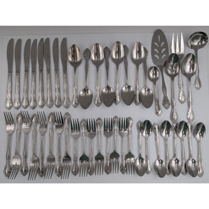 46 pc Gibson Classique Stainless Steel Flatware Set - Service for 8 + Serving pc